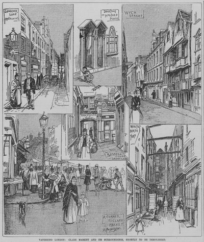 Vanishing London: Clare Market och dess omgivande gator strax före rivningen av English School