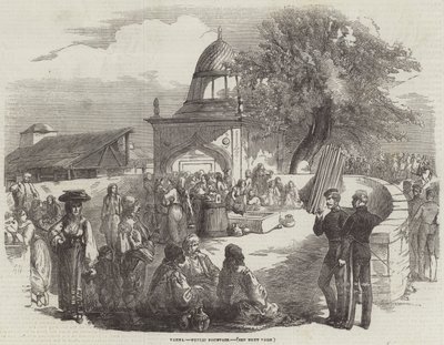 Varna, offentlig fontän (gravyr) av English School