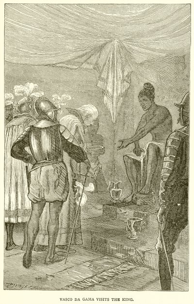 Vasco da Gama besöker kungen av English School