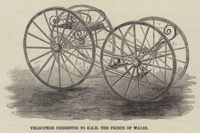 Velocipede presenteras för HKH Prinsen av Wales (gravyr) av English School