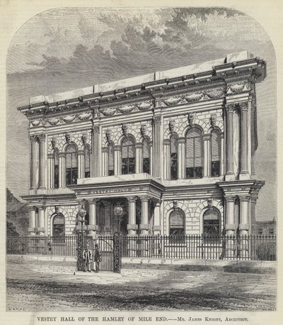 Vestry Hall of the Hamlet of Mile End (gravyr) av English School