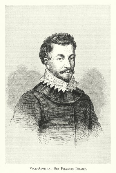 Viceamiral Sir Francis Drake (gravyr) av English School
