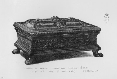 Victoria And Albert Museum: Bläckställ i brons, italienskt arbete, första hälften av 1500-talet (gravyr) av English School
