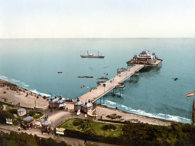 Victoria Pier, Folkestone (handfärgat foto) av English School