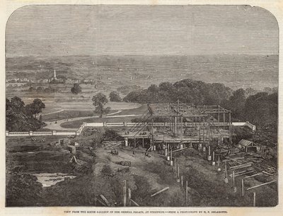 Utsikt från södra galleriet av Crystal Palace i Sydenham av English School