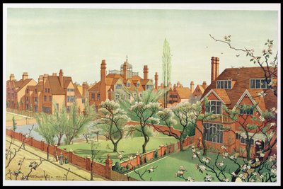 Utsikt över Bedford Park, 1882 av English School