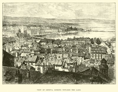 Utsikt över Genève, med utsikt mot sjön av English School