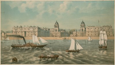 Vy över Greenwich Hospital, London av English School