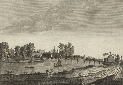 Utsikt över Hampton Court från den motsatta stranden av Themsen av English School