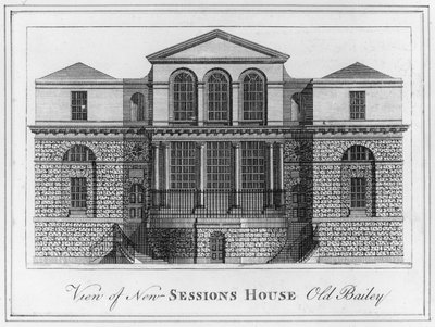Vy över New Sessions House Old Bailey av English School
