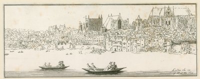 Utsikt över Westminster Palace, London, den 27 mars 1652 av English School