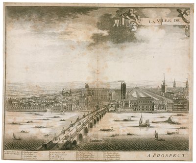 Utsikt över Westminster och Bridge av English School