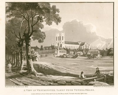 Vy över Westminster från Tothill Fields av English School