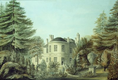 Utsikt över en villa från 1700-talet, ca 1790 (wc på papper) av English School