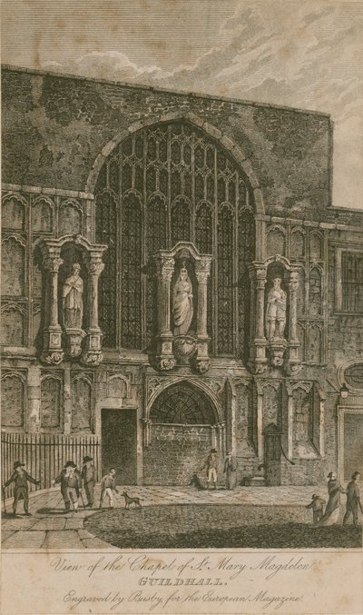 Utsikt över kapellet St Mary Magdalen, Guildhall, London av English School