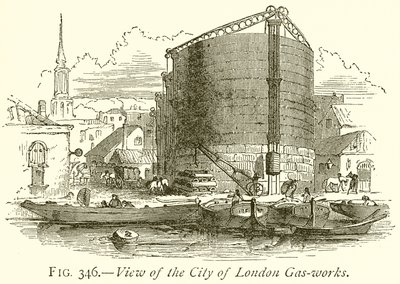 Utsikt över City of London Gas-Works av English School