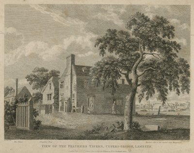 Utsikt över Feathers Tavern, Cupers Bridge, Lambeth av English School