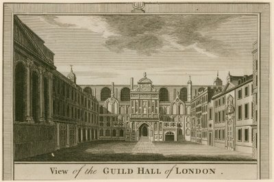 Utsikt över Guildhall, London av English School