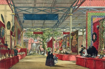 Utsikt över Indien-delen av den stora utställningen 1851, från Dickinsons Comprehensive Pictures av English School
