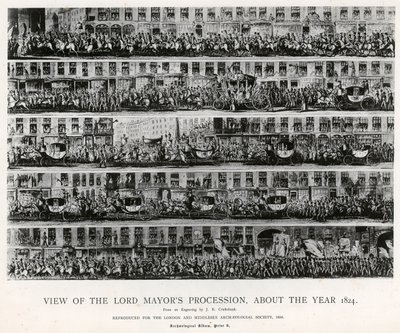 Utsikt över Lord Mayors Procession, omkring år 1824 av English School