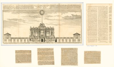 Utsikt över det offentliga fyrverkeriet för freden i Aix La Chapelle 1749 av English School