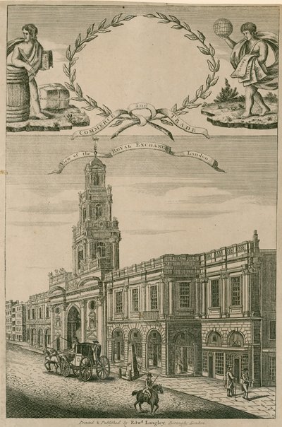Utsikt över Royal Exchange, London av English School