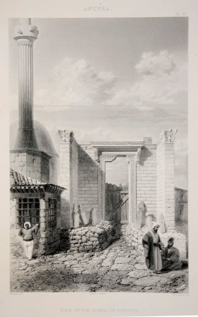 Utsikt över Augustus tempel, pub. 1863 litografi. av English School