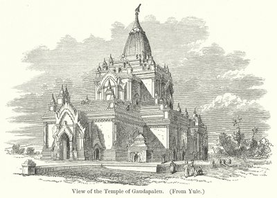 Vy över Gaudapalens tempel (gravyr) av English School