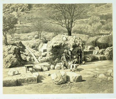 Utsikt över Mars tempel, från A History of Disoveries at Helicarnassus, Cnidus, & Branchidae, av Charles Thomas Newton (1816-94) publicerad 1862 av English School