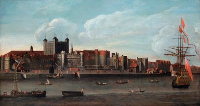 Utsikt över tornet, ca 1700 (olja på panel) av English School