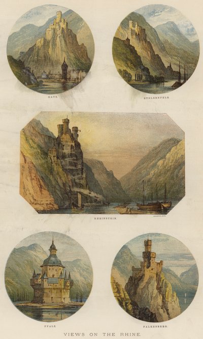 Utsikt över Rhen (chromolitho) av English School