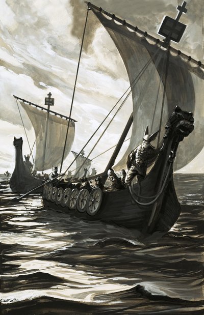 Vikingalångbåtar av English School