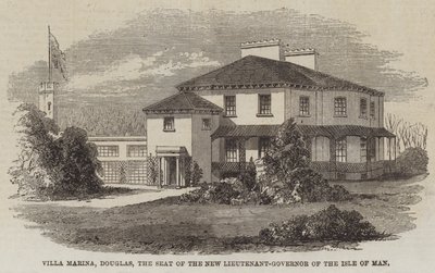 Villa Marina, Douglas, säte för den nya löjtnanten-guvernören på Isle of Man (gravyr) av English School