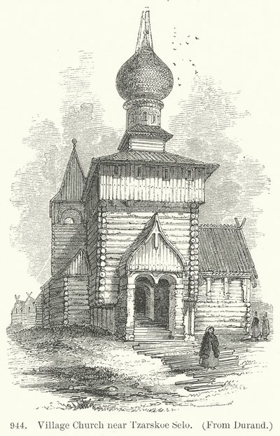 Bykyrka nära Tzarskoe Selo (gravyr) av English School
