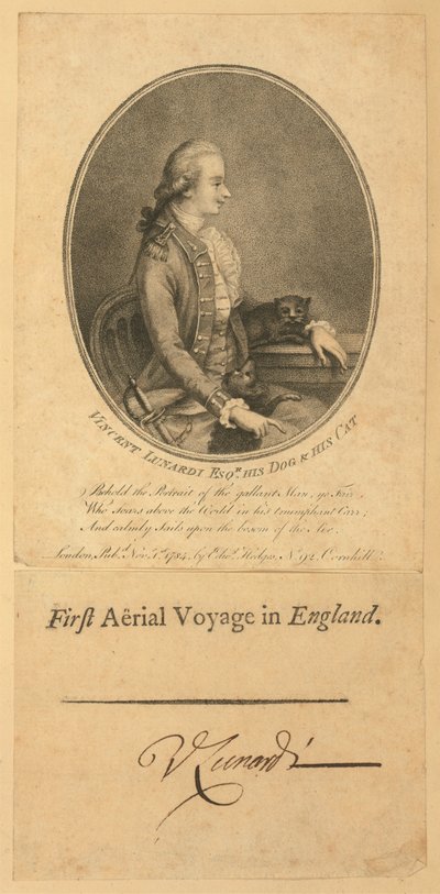 Vincent Lunardi, 1784 (sticksticksgravyr) av English School