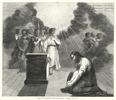 Vision om domen över Jerusalem, Hesekiel IX av English School