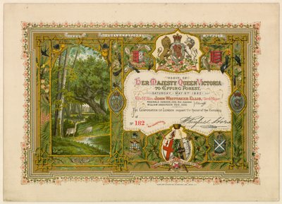Besök av drottning Victoria i Epping Forest, 1882 av English School