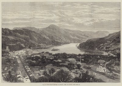 Sjömansprinsarnas besök på Ceylon, utsikt över Kandy (gravyr) av English School