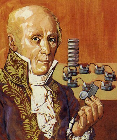 Volta och Galvani visade att elektricitet kunde produceras genom kemisk verkan av English School
