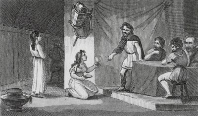 Vortigern och Rowena (gravyr) av English School