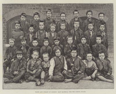 Waifs and Strays of London, råmaterial för skolstyrelsen (gravyr) av English School
