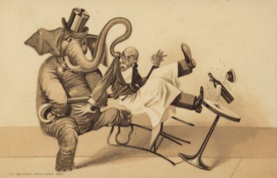 Servitören serverar en elefant av English School