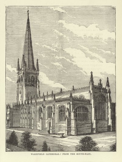 Wakefield Cathedral, från sydost av English School