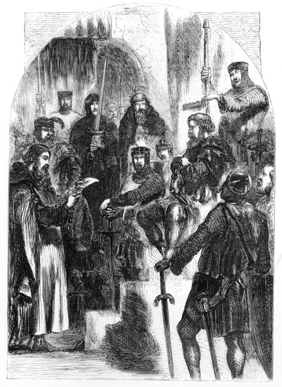 Wallace krönt med Laurel i Westminster Hall av English School