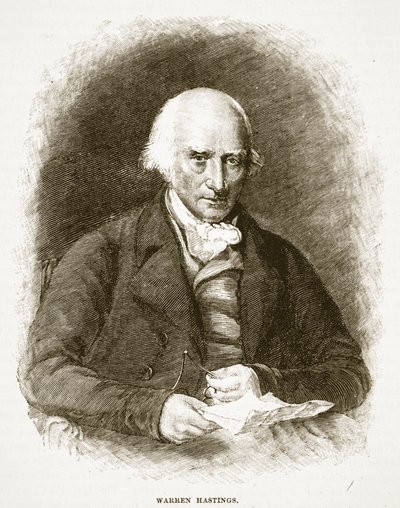Warren Hastings, illustration från Cassells Illustrated History of England (sepiafoto) av English School