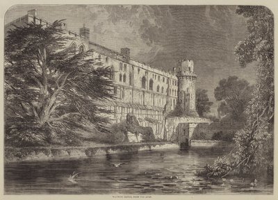 Warwick Castle, från Avon (gravyr) av English School