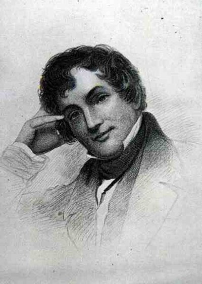 Washington Irving (1783-1859) (gravyr) av English School