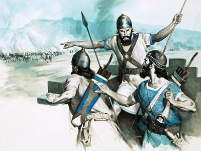 Vakttornvakter i Babylon larmar om den persiska arméns frammarsch av English School