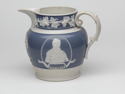 Waterloo minneskanna, ca 1815 (stengods) av English School