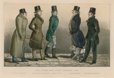 Välkända Bond Street Loungers, 1820 av English School